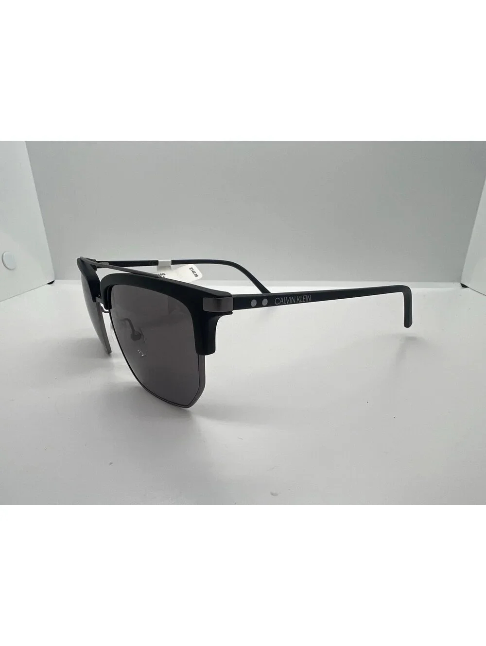 Calvin Klein Men's Matte Black Geometric Sunglasses